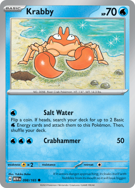 Krabby - Reverse Holo - 151 #098