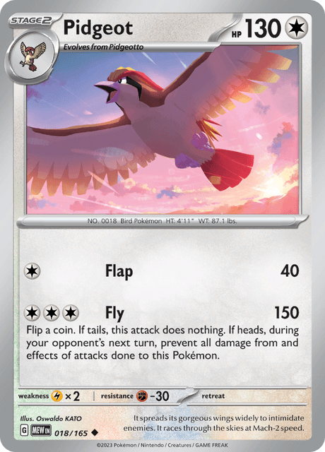 Pidgeot - Reverse Holo - 151 #018