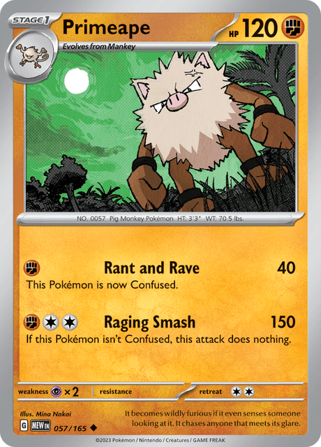 Primeape - Reverse Holo - 151 #057