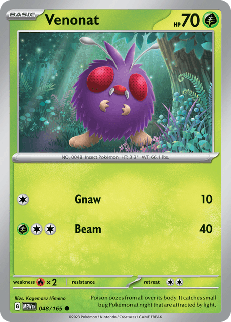 Venonat - Reverse Holo - 151 #048