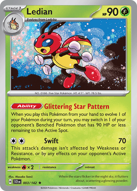 Ledian - Reverse Holo - Stellar Crown #003