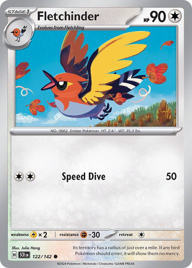 Fletchinder - Reverse Holo - Stellar Crown #122